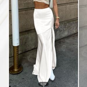 Satin white Maxi Skirt